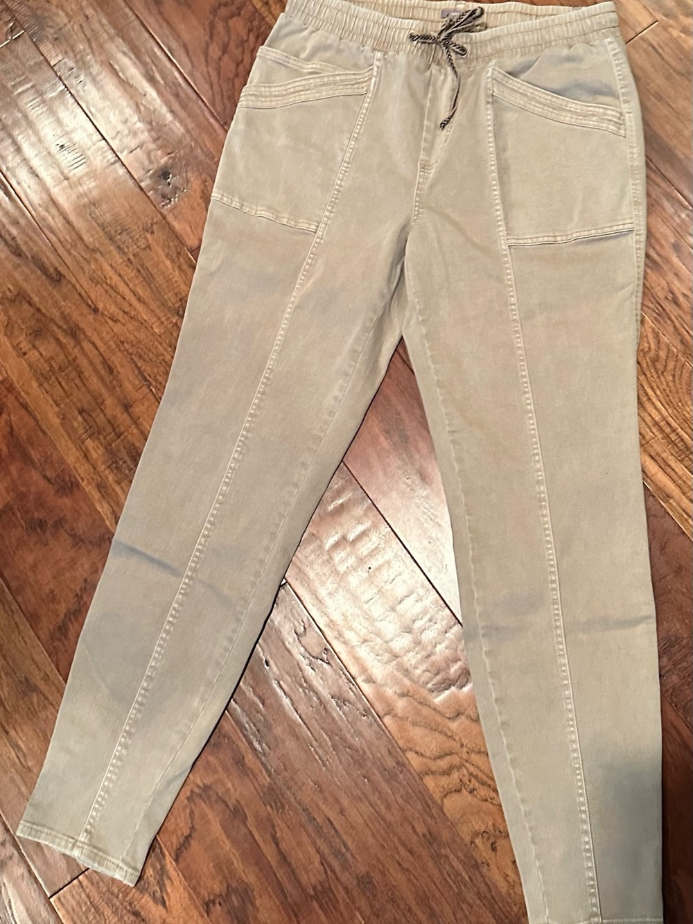 Maurices Casual Drawstring Pants in Light Taupe